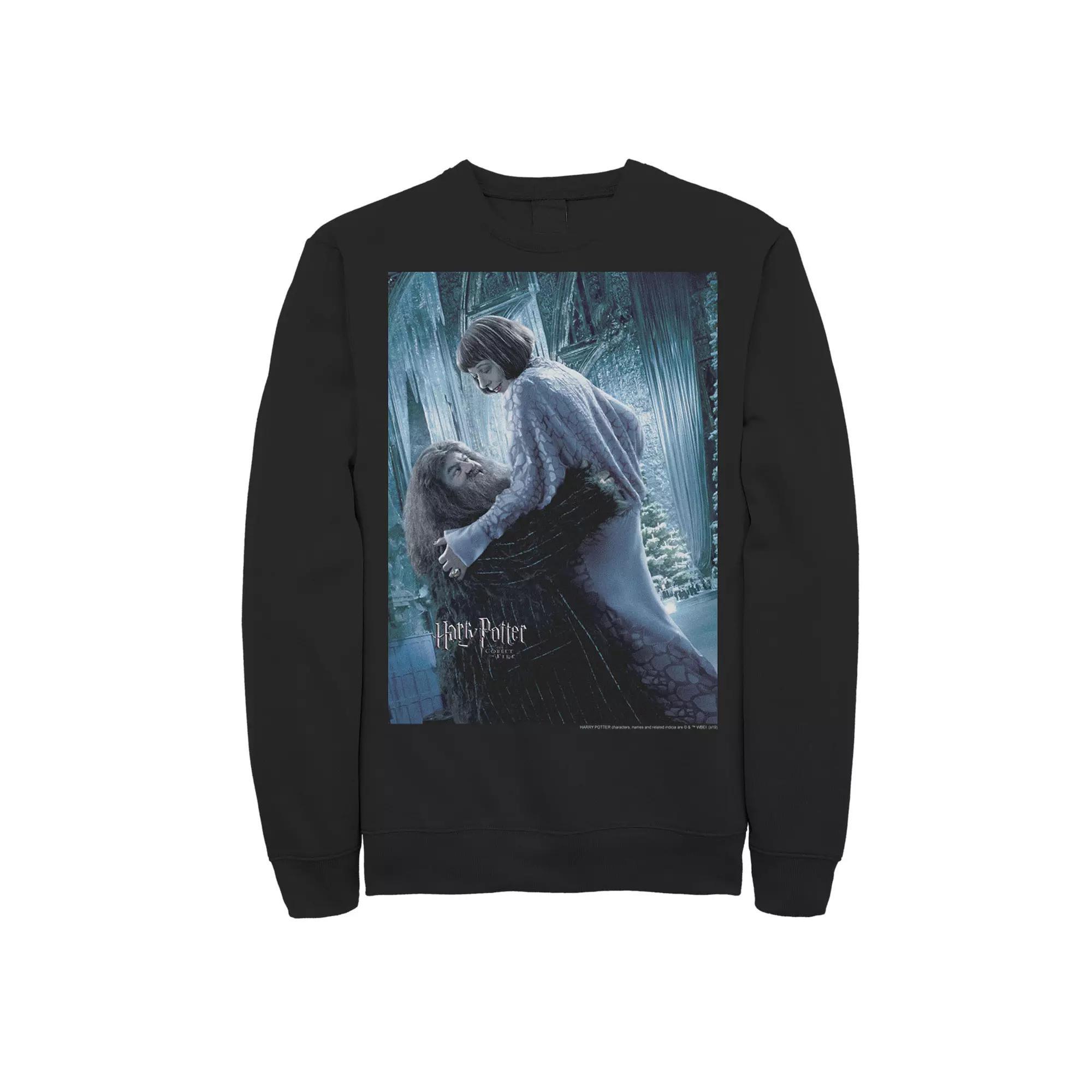 Men's Harry Potter Hagrid And Madame Maxim Character Poster Fleece Graphic Pullover, Size: XL, Black Product Image