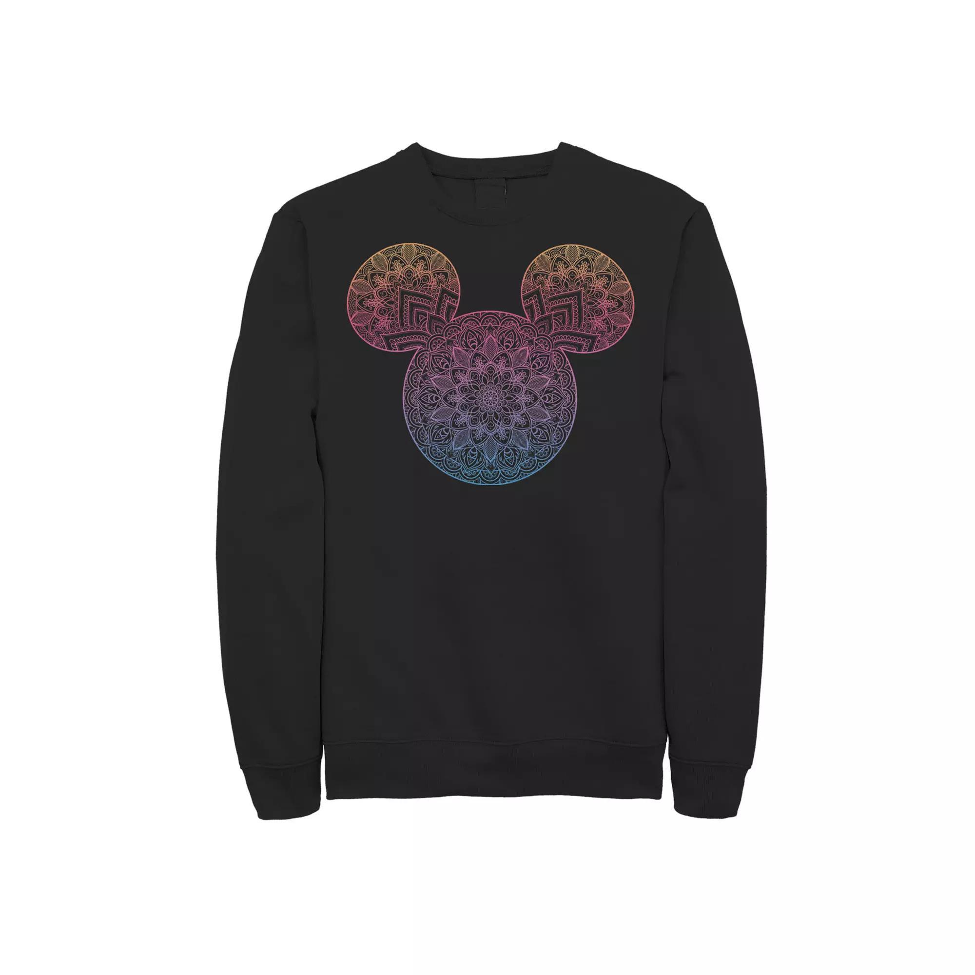 Disney's Mickey And Friends Mandala Mickey Ears Men's Sweatshirt, Size: Medium, Black Product Image