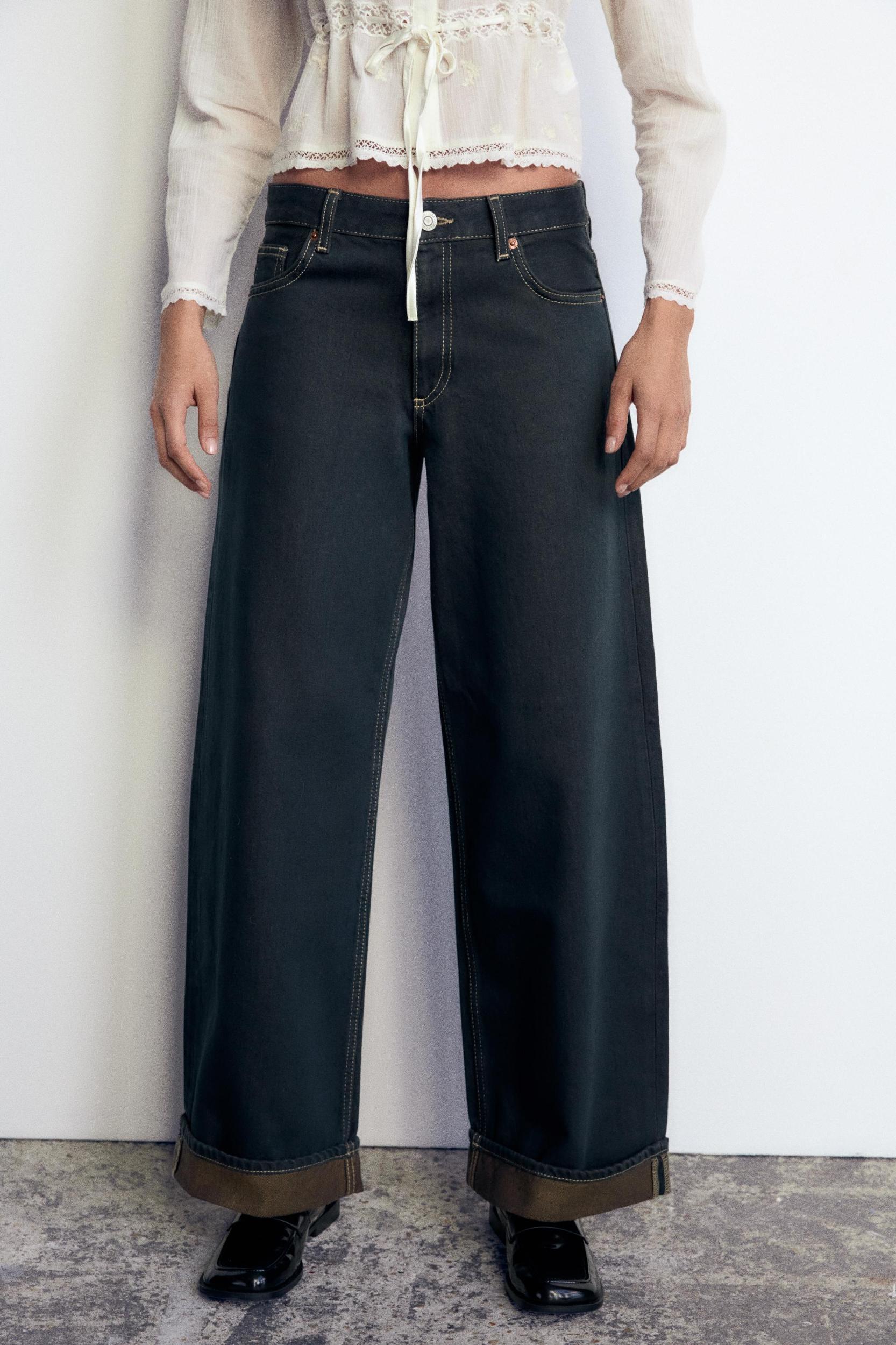 TRF RELAXED LOW-RISE FOLD UP MINI JEANS Product Image