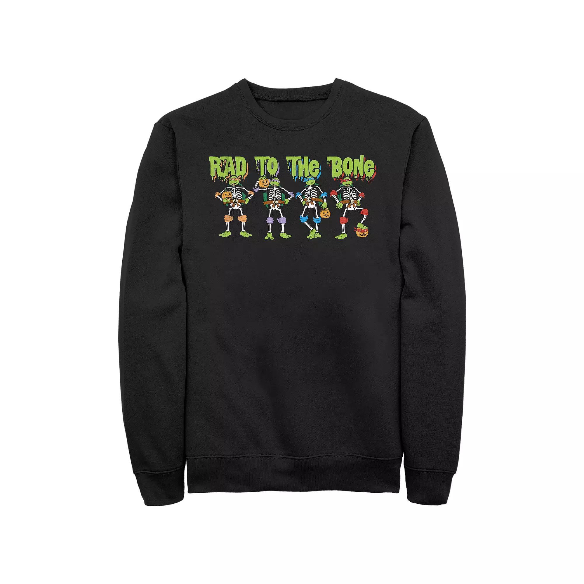 Big & Tall Teenage Mutant Ninja Turtles Rad To The Bone Halloween Fleece Sweatshirt, Men's, Size: 4XL Tall, Black Product Image