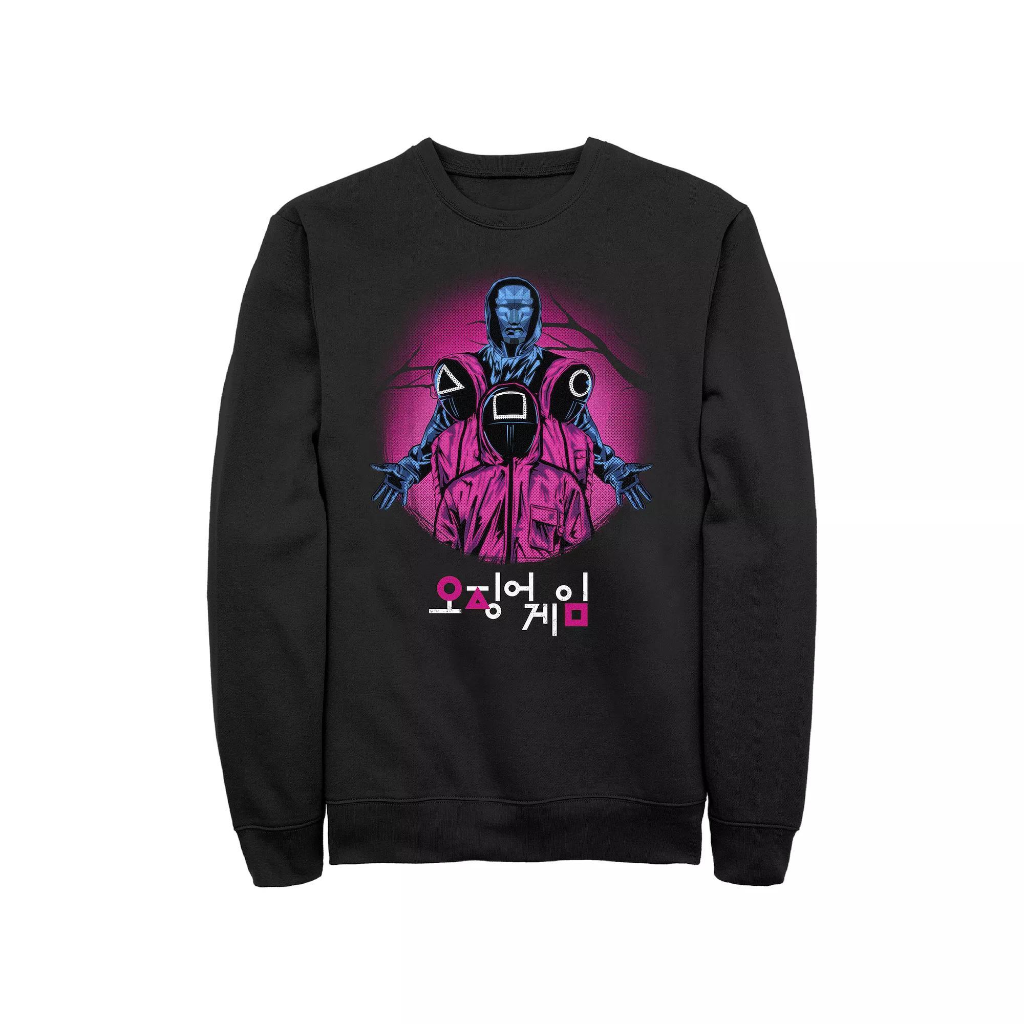 Men's Squid Game Squid Trio Haunt Graphic Fleece, Size: 3XL, Black Product Image