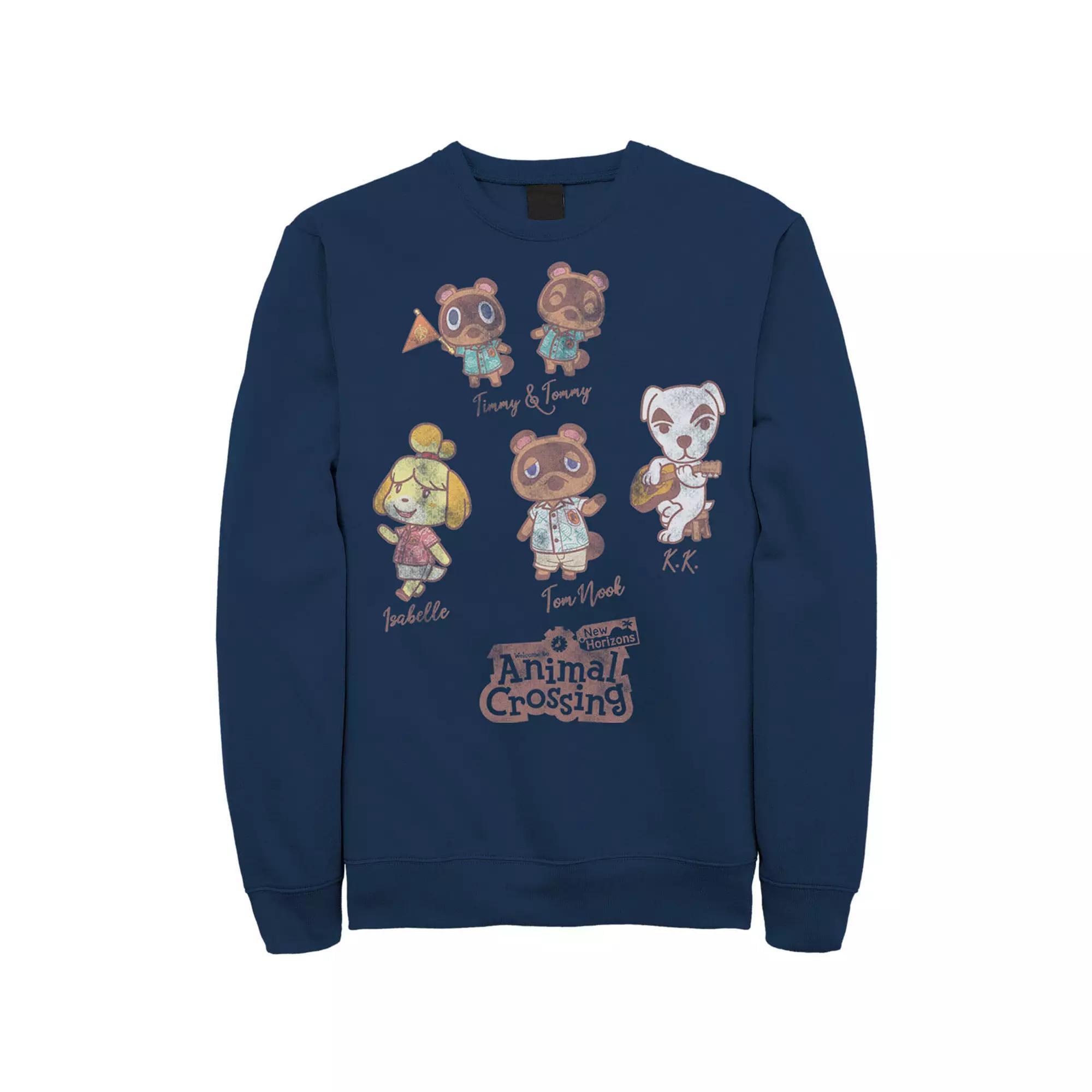 Men's Nintendo Character Textbook Group Shot Text Sweatshirt, Size: XXL, Grey Heather Product Image