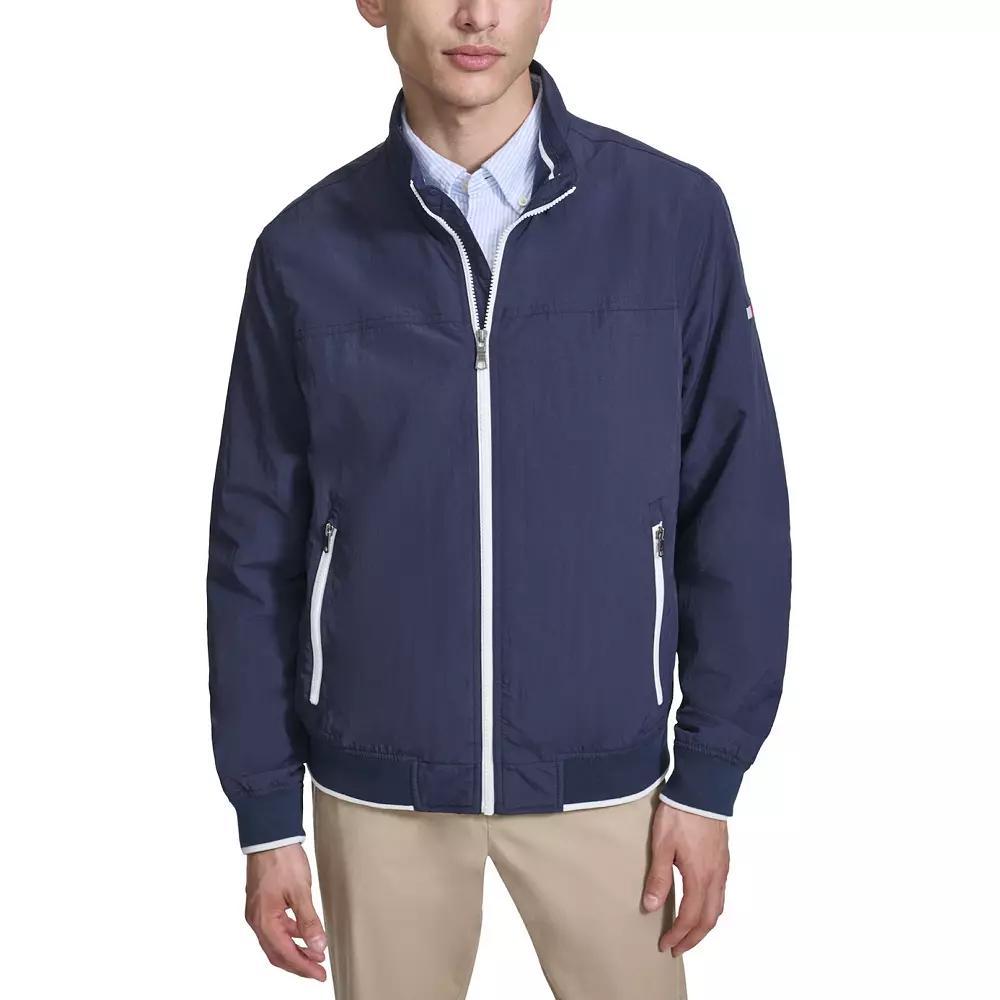 Mens Tommy Hilfiger Stand Collar Jacket Green Product Image