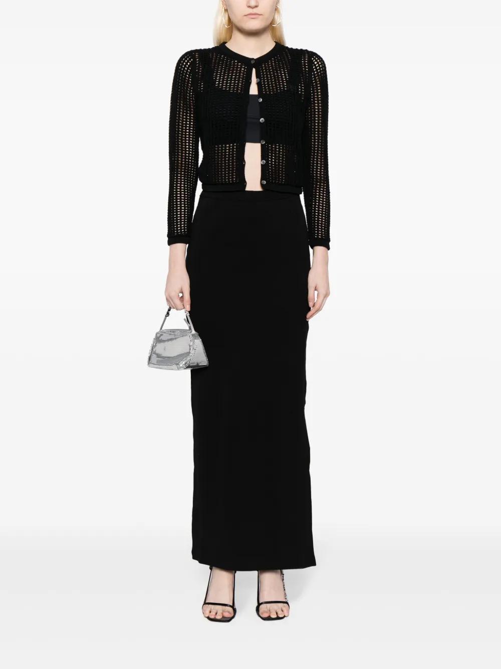 logo-embossed cotton maxi skirt Product Image