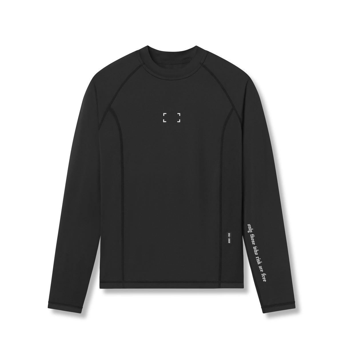 0908. WarpFlexx™ Compression Mock Neck Long Sleeve - Black "Space Bracket" Product Image