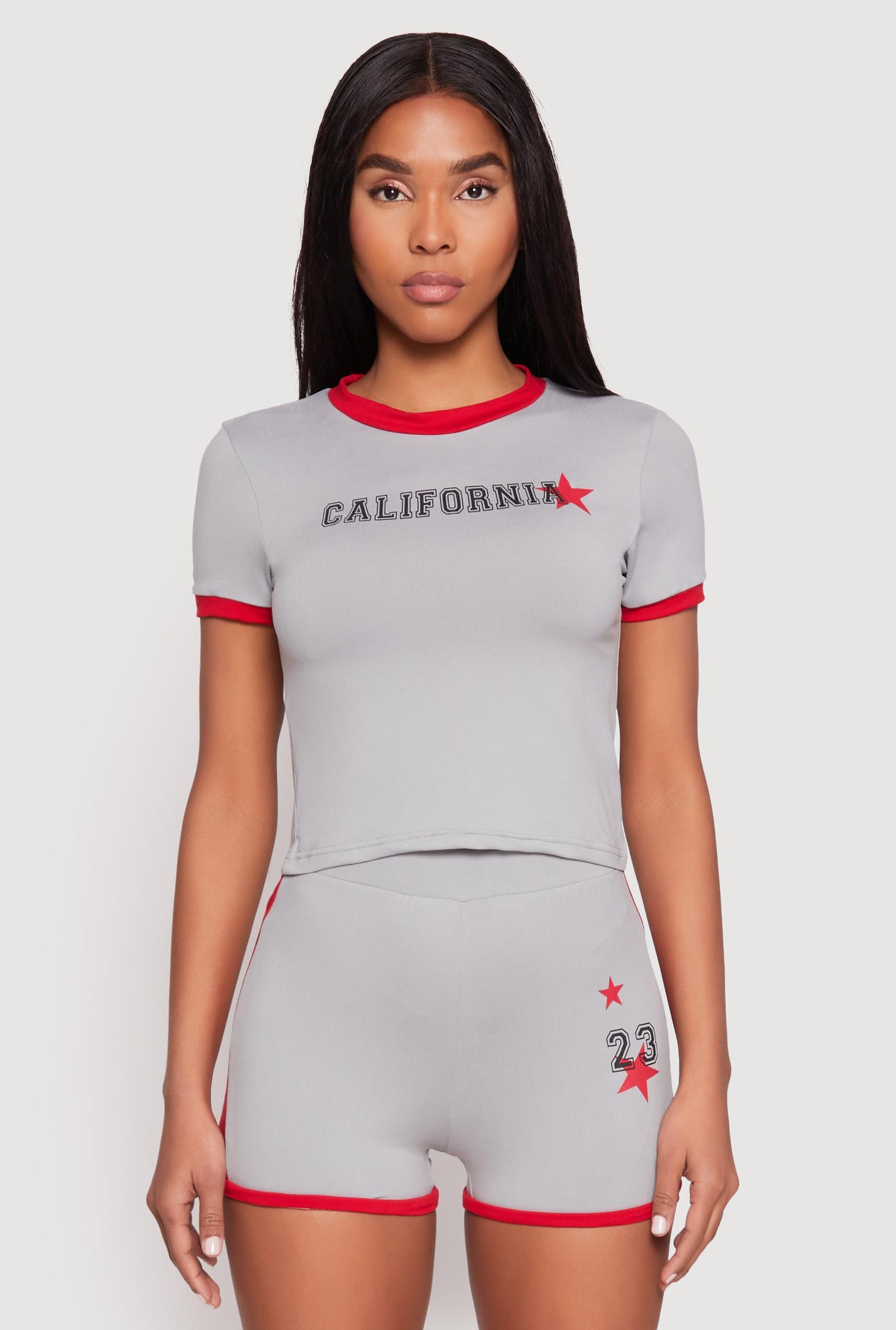 Womens California Short Sleeve Crop Top Product Image
