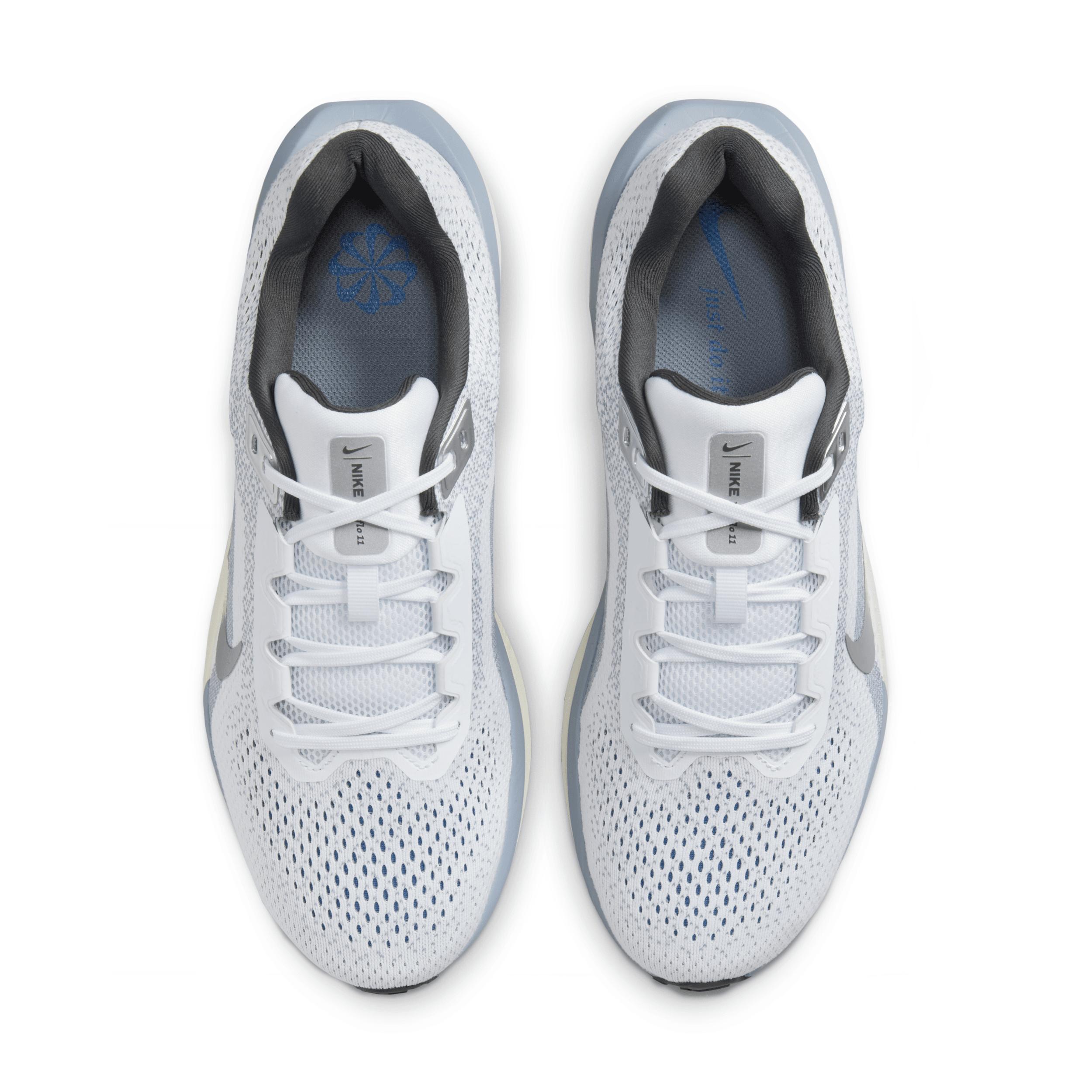 Nike Winflo 11 Men's Road Running Shoes, Size: 10, White Grey Silver Product Image