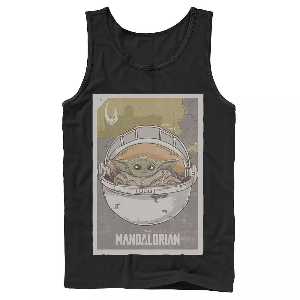 Men's Star Wars The Mandalorian The Child aka Baby Yoda Poster Tank Top, Size: Small, Grey Product Image