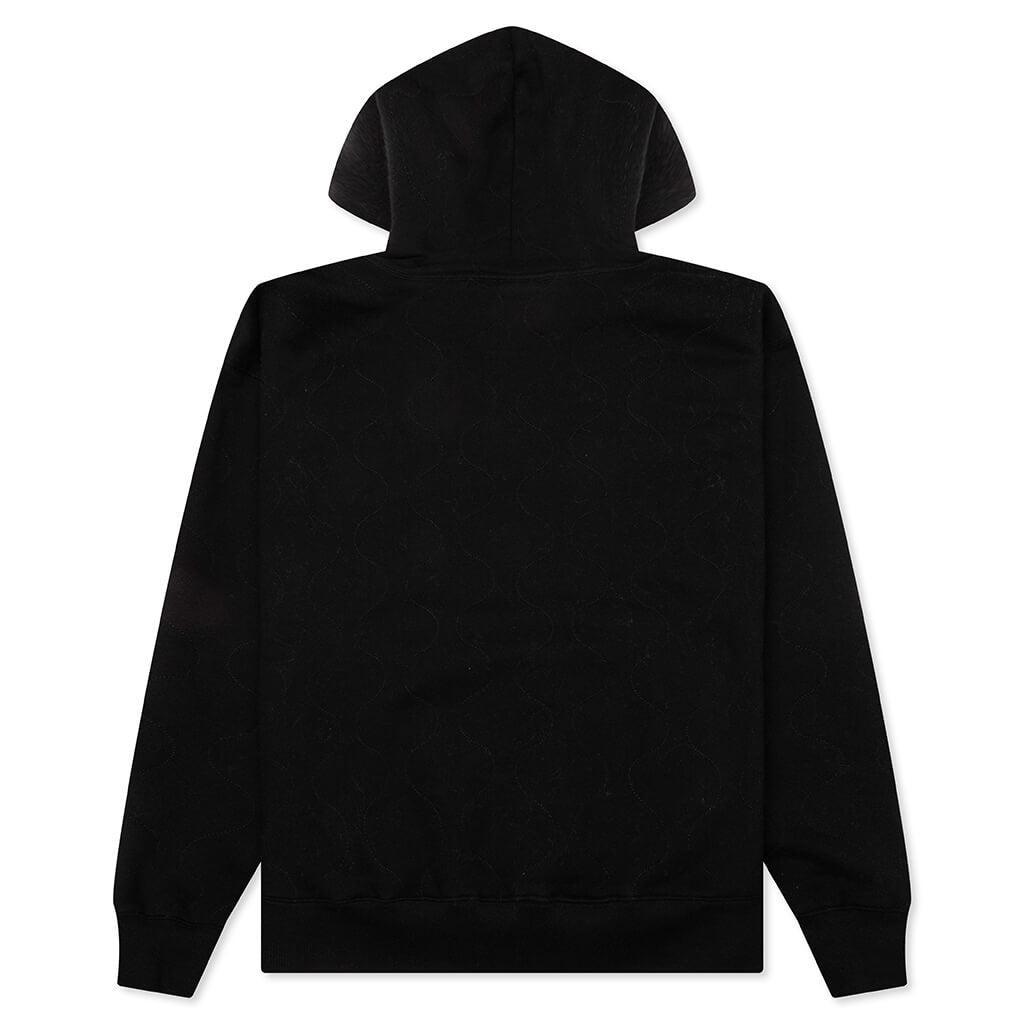 Wave Quilted Hoodie - Black Male Product Image