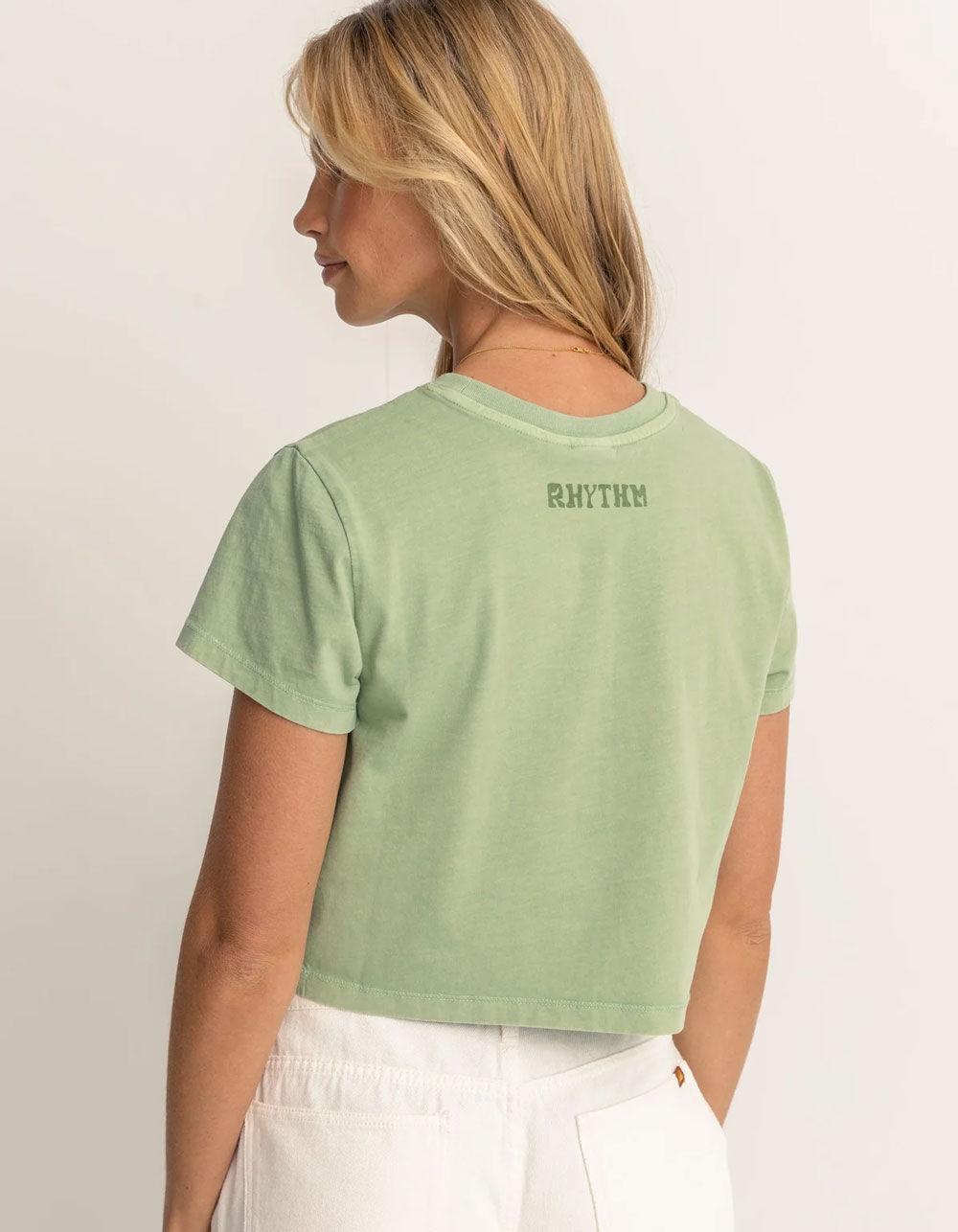 RHYTHM Island Hour Vintage Womens Crop Tee - SAGE Product Image