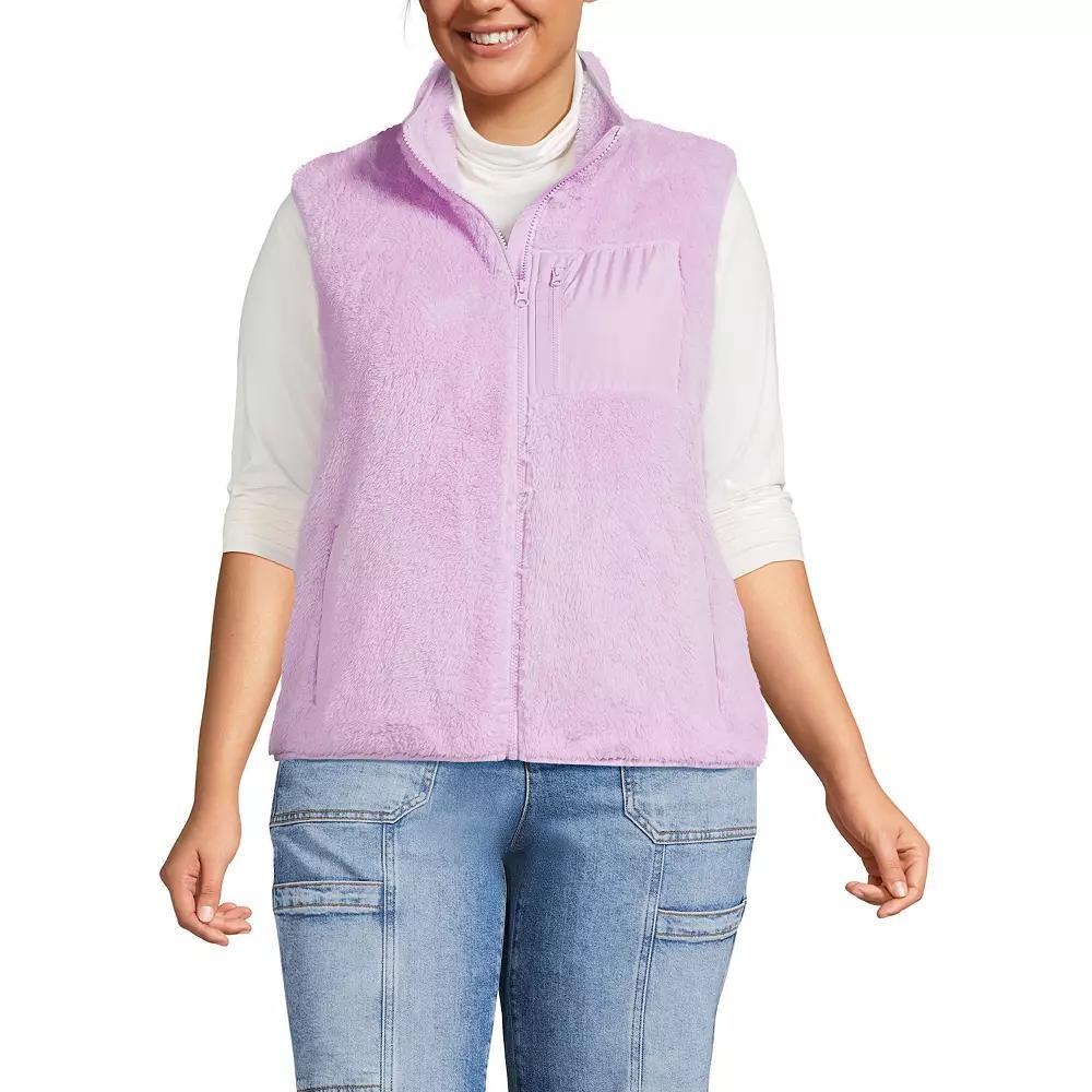 Plus Size Lands' End Cozy Sherpa Fleece Vest, Women's, Size: 3XL, Blushed Purple Product Image