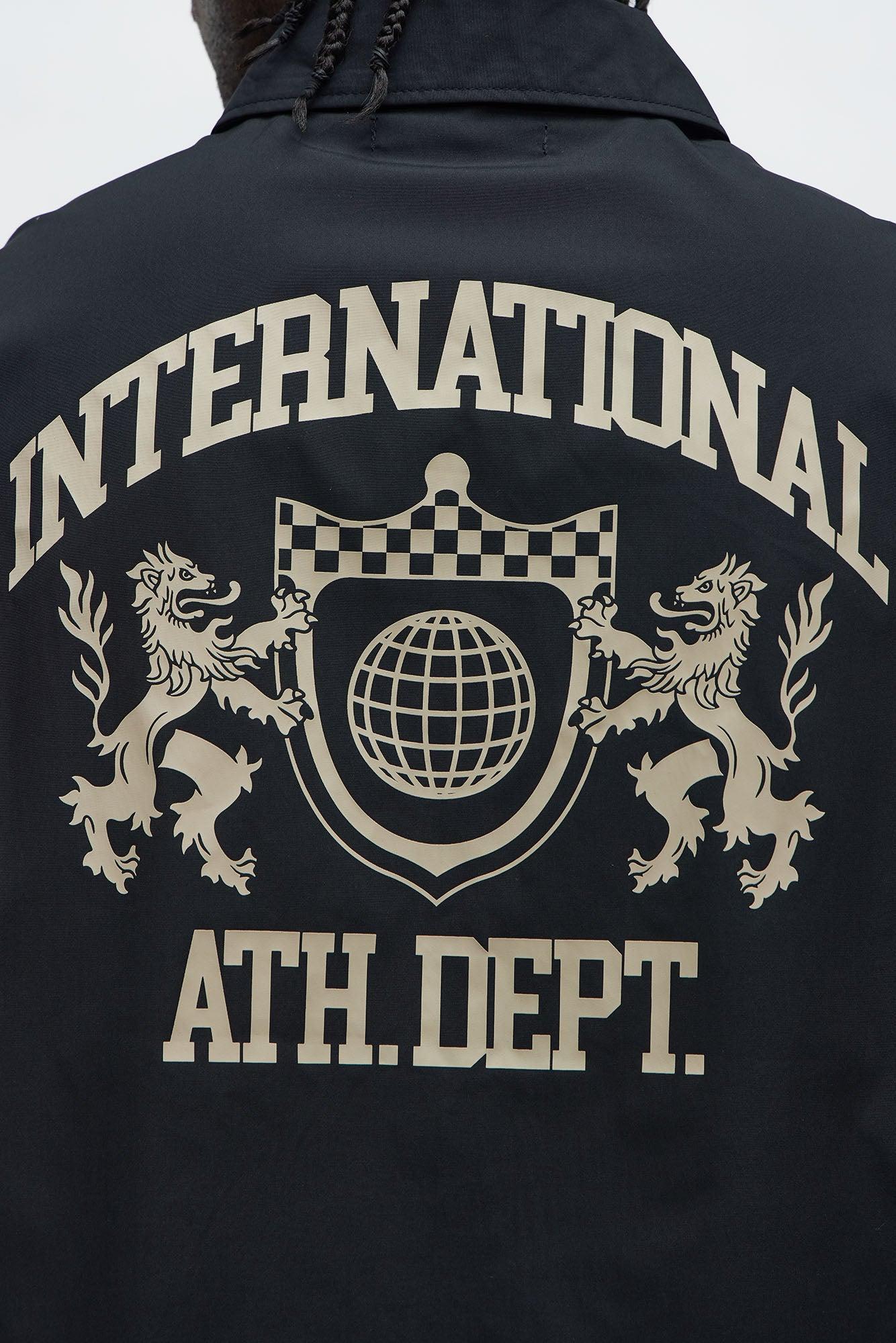 Cropped Athletic Dept. Short Sleeve Button Up Shirt - Black Product Image