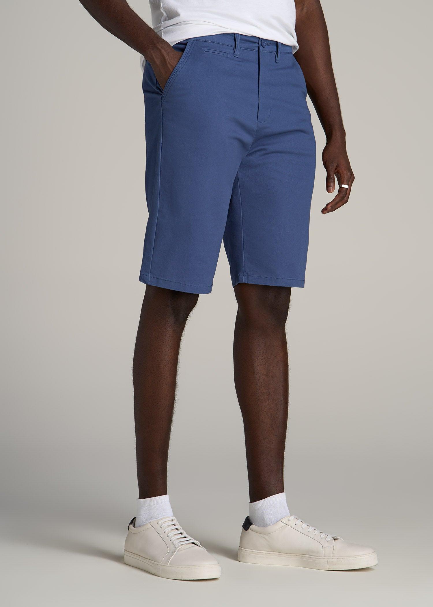 Chino Shorts for Tall Men in Steel Blue Product Image