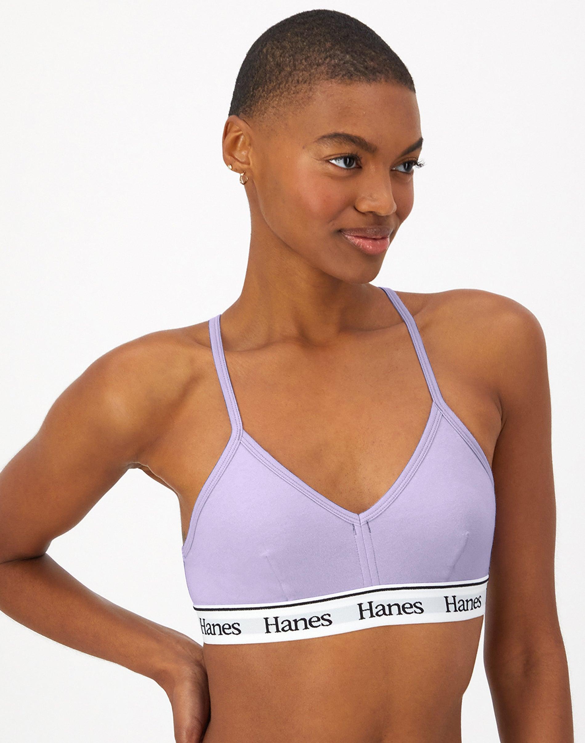Hanes Originals Comfywear Womens Sleep Crop Bralette Grey Marle S Product Image