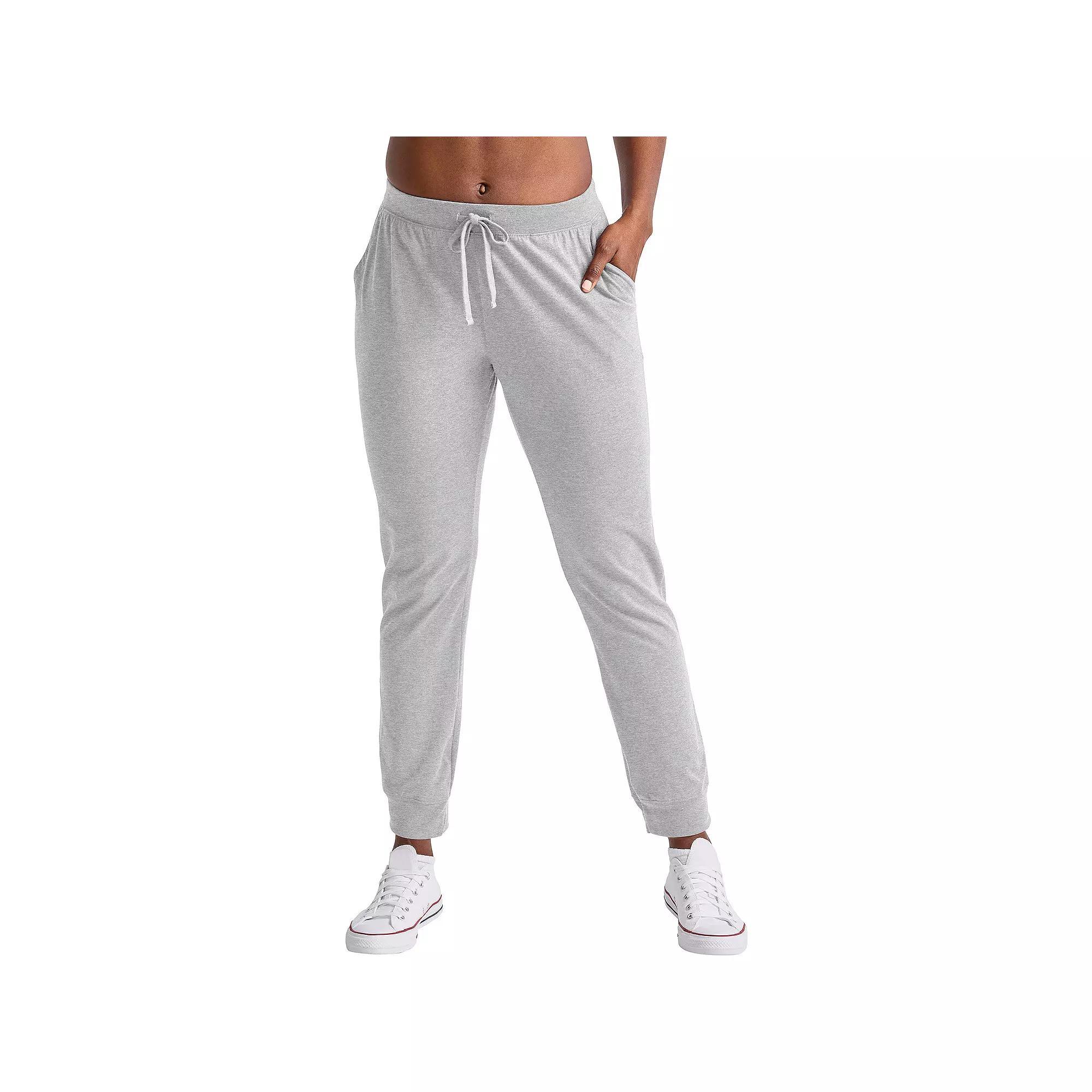 Women's Hanes® Joggers, Size: XL, Light Silver Product Image