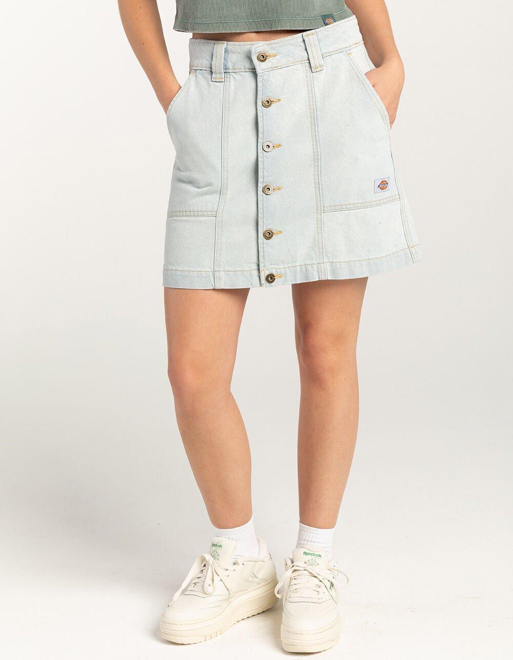 DICKIES Madison Womens Denim Mini Skirt - LIGHT WASH Product Image
