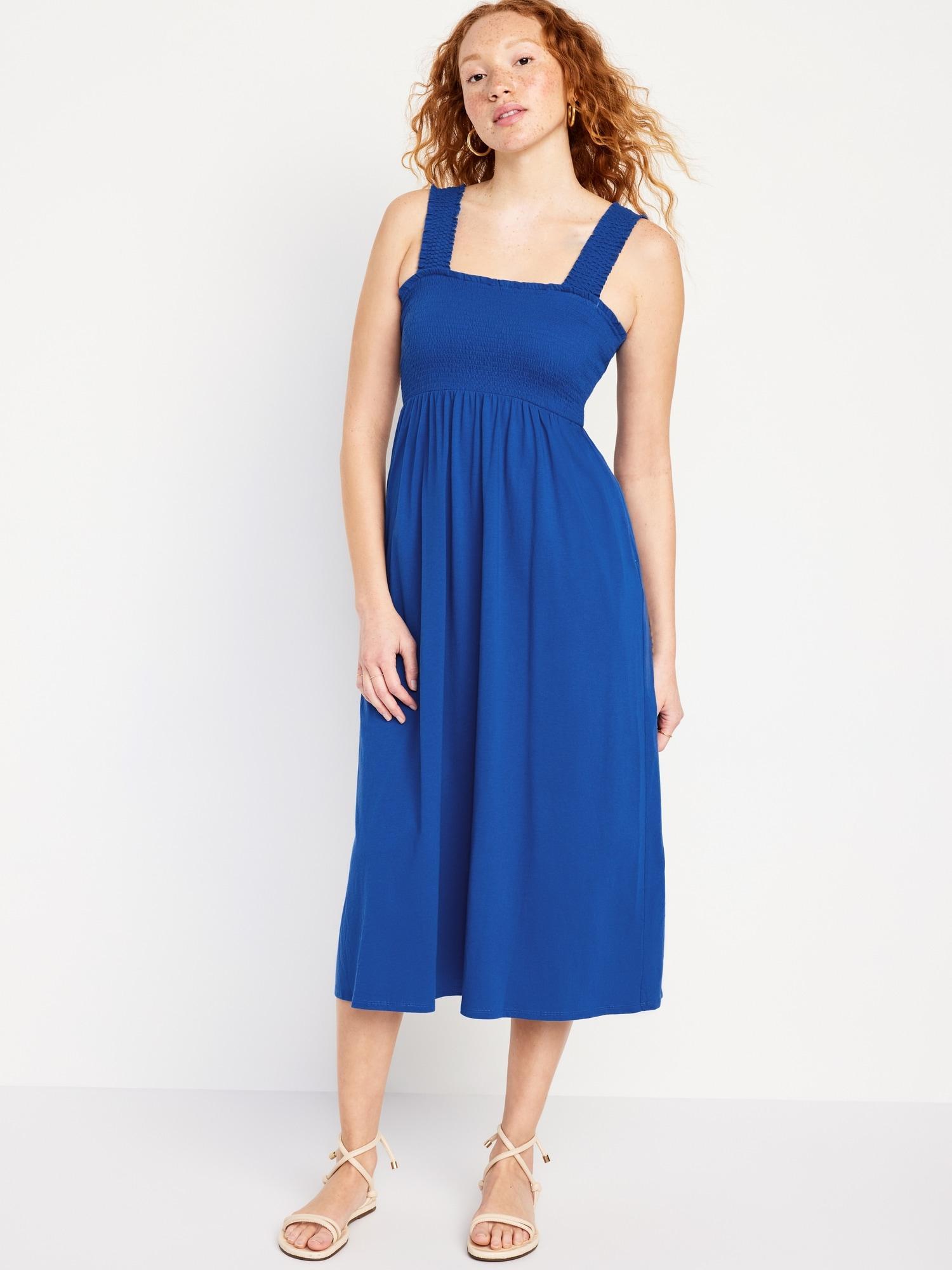 Fit & Flare Smocked Midi Dress Product Image