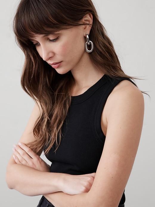 Chunky Drop Chain Link Earrings Product Image