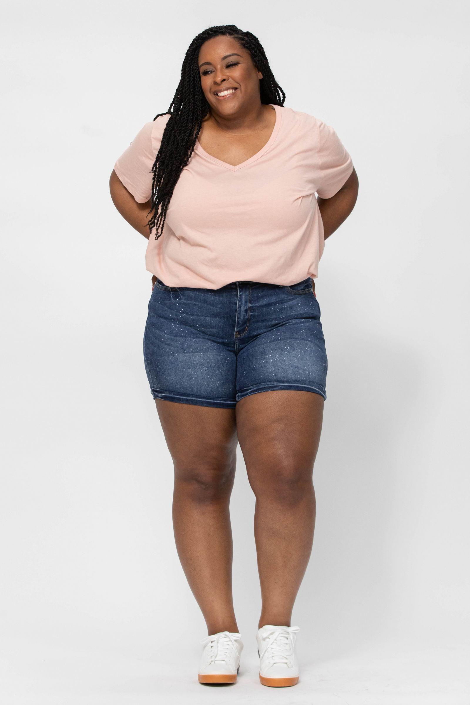 150081   Marley Galaxy Splash Judy Blue Jean Shorts - Reg & Plus! Product Image