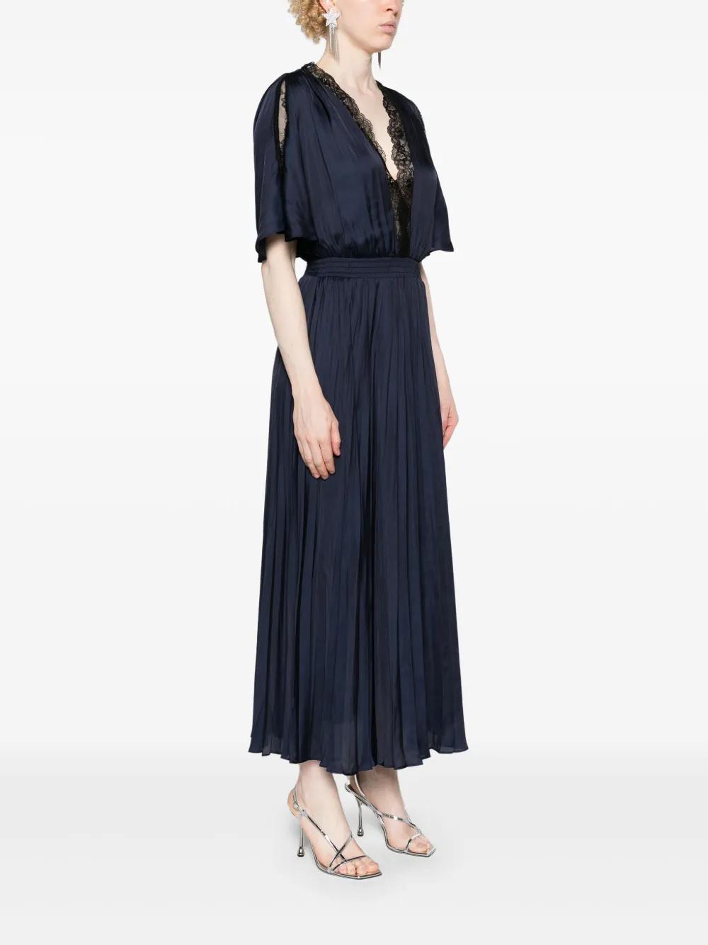 lace-trim pleated maxi dress Product Image
