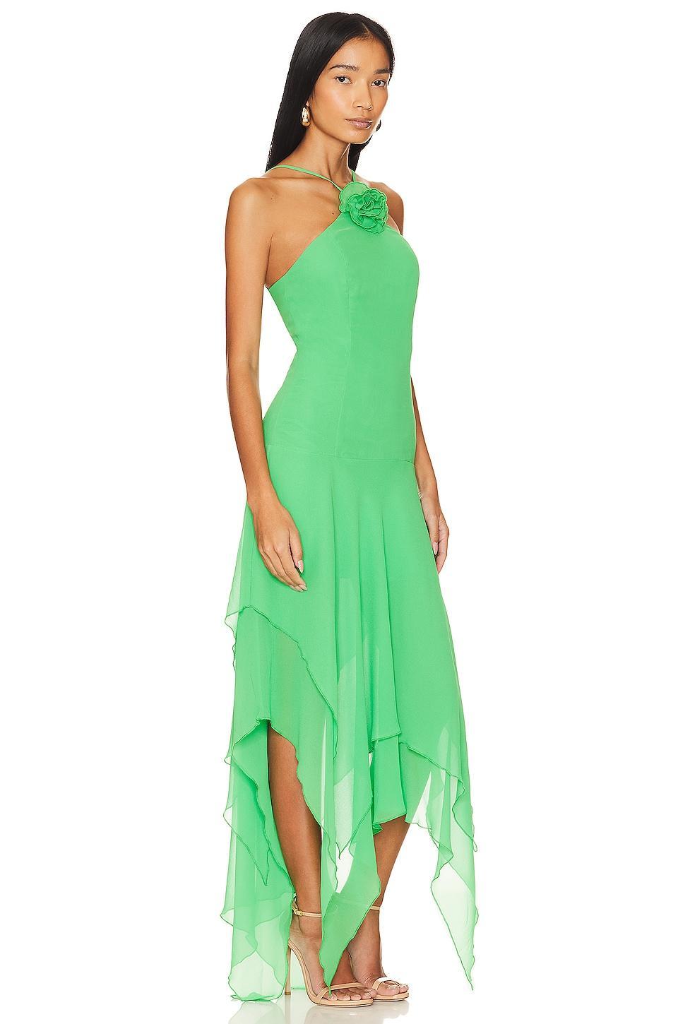 Lovers and Friends Shelby Asymmetric Dress in Green Product Image