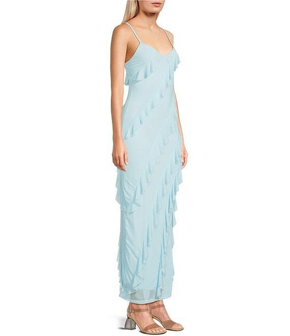 Evolutionary Sleeveless Bias All Over Ruffle Dress Product Image