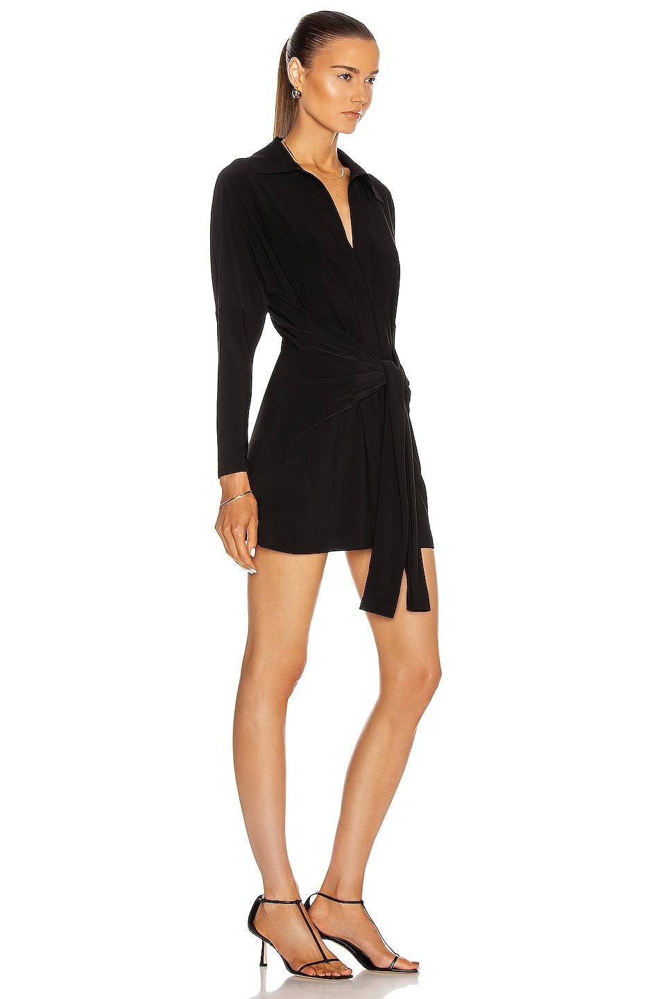 Norma Kamali Mini Tie Front Dress Black M Product Image