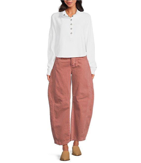 Free People We The Free Good Luck Mid Rise Cropped Barrel Jeans Product Image