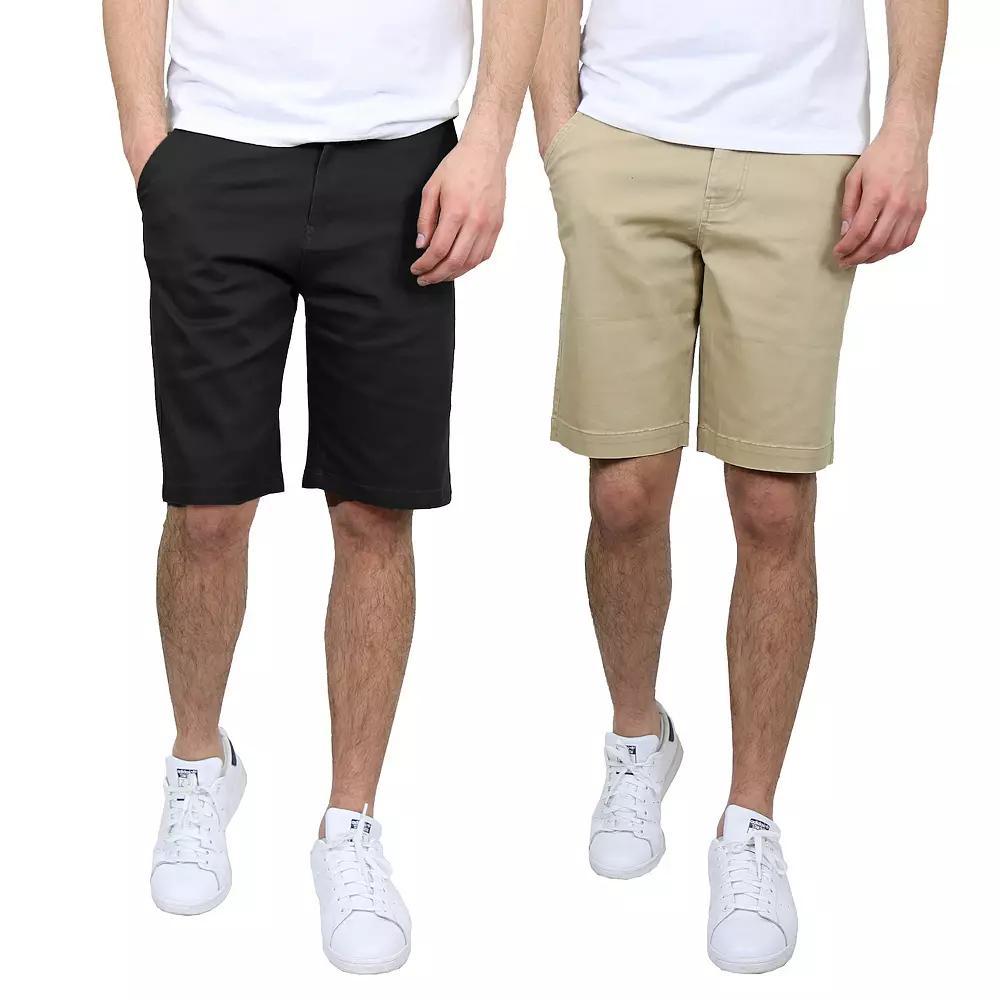 Men's Galaxy 10.5" Slim-Fit Cotton Flex Chino Shorts 2-Pack, Size: 38, Black Khaki Product Image