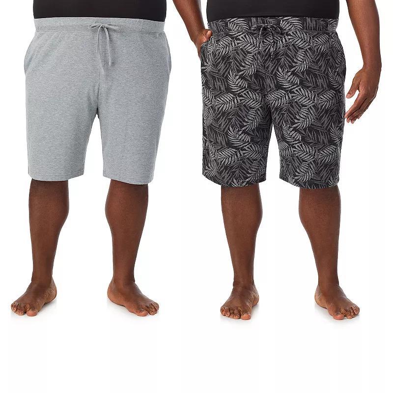 Big & Tall Cuddl Duds® 2-Pack French Terry Pajama Shorts Set, Men's, Size: 2XB, Gray Grey Product Image
