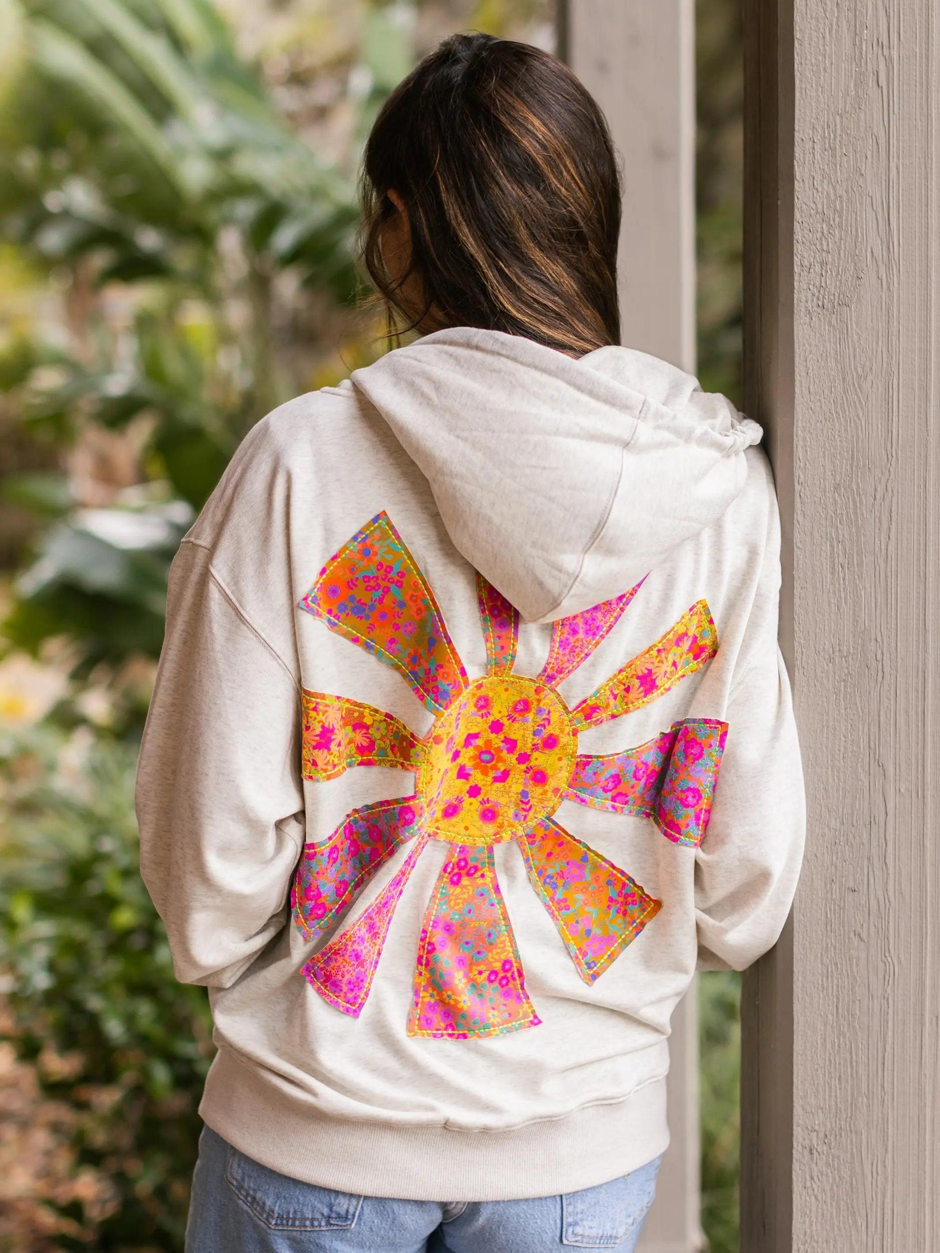 Applique Zip-Up Hoodie - Cream Sunshine Product Image