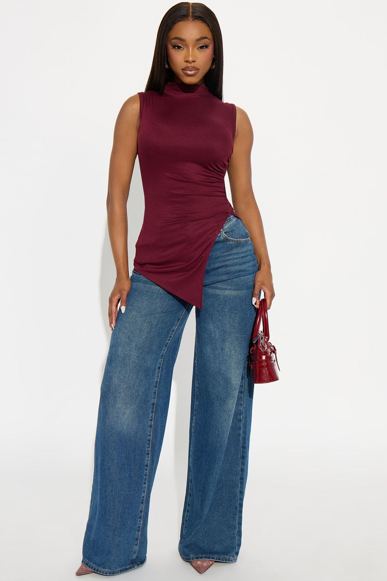 Harmony Sleeveless Top - Burgundy Female Product Image