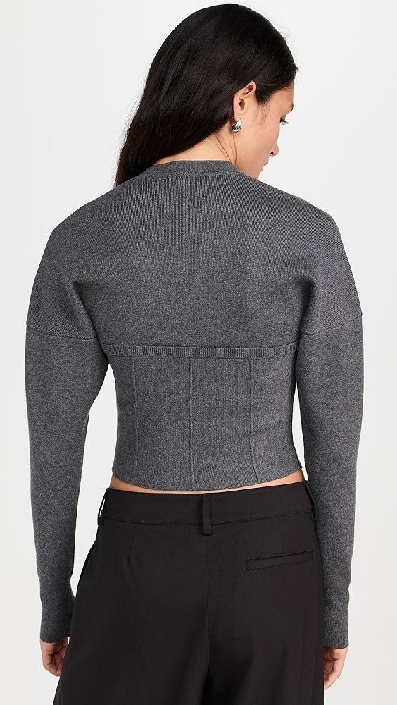 Fleur du Mal Knit Zip Bustier Cardigan | Shopbop Product Image