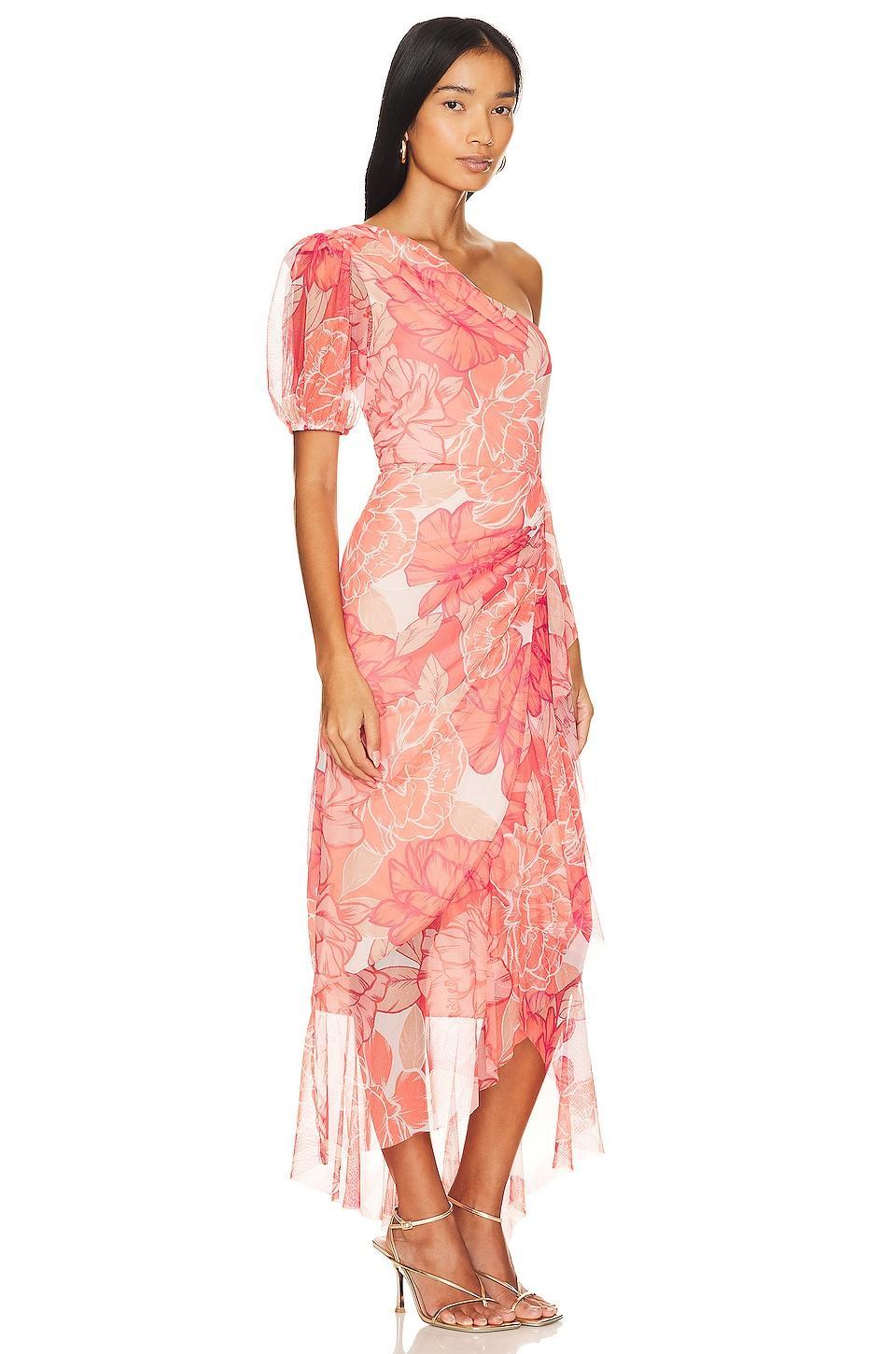 One Shoulder Midi Dress BCBGMAXAZRIA Product Image