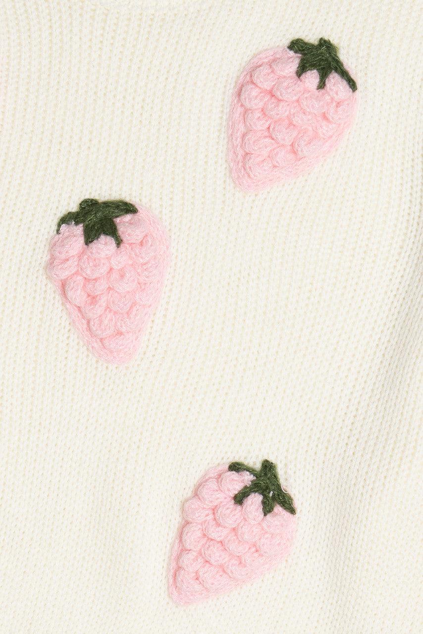 3D Strawberry Applique Sweater Product Image