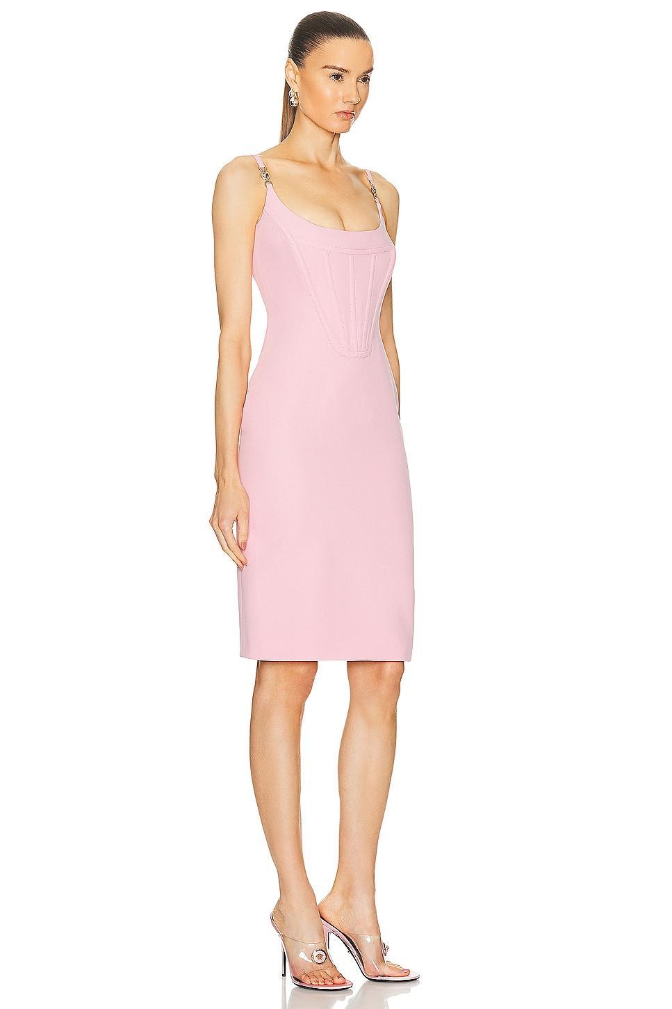 VERSACE Cocktail Enver Satin Dress in Rose Product Image