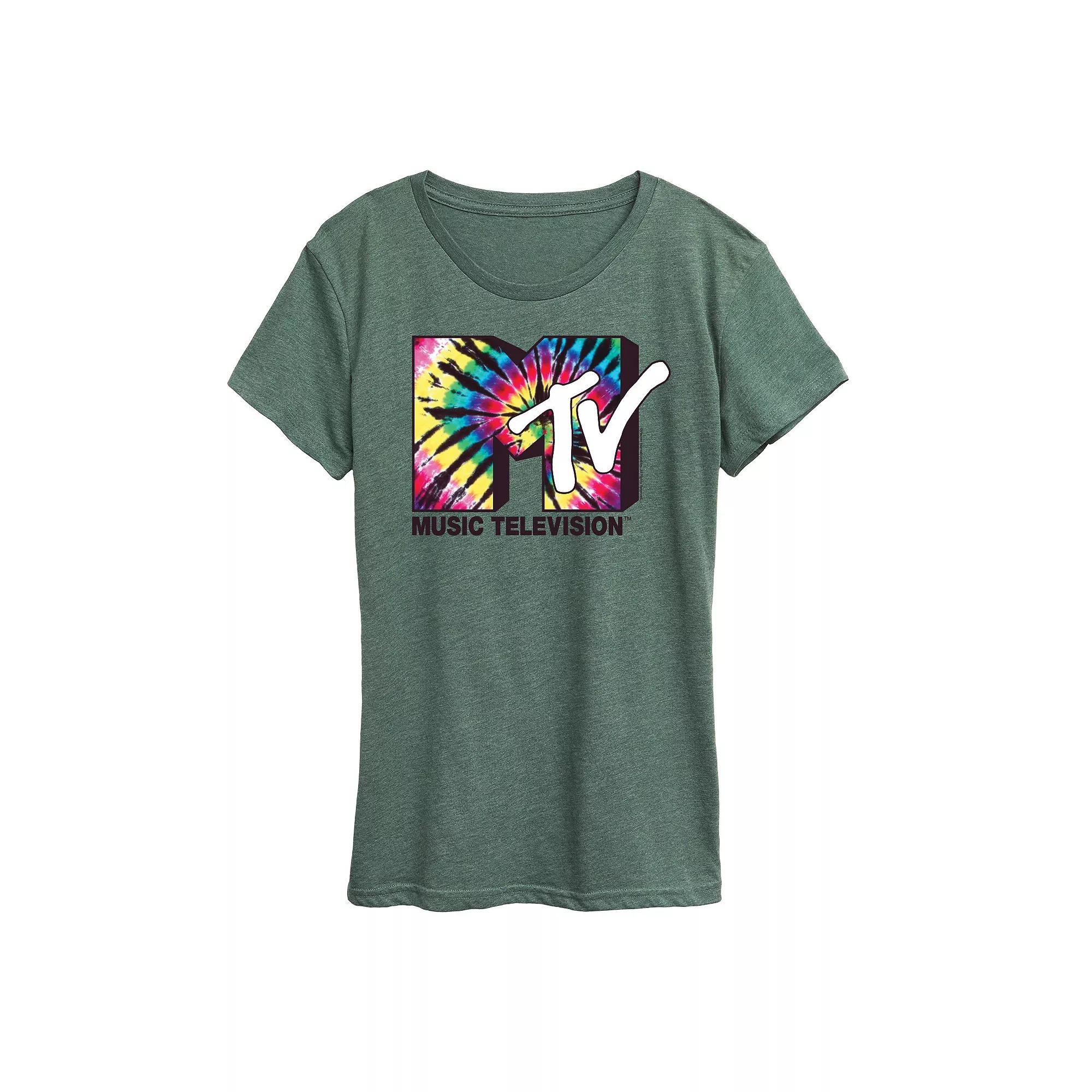 Womens MTV Tie Dye Logo Graphic Tee, Girls Product Image