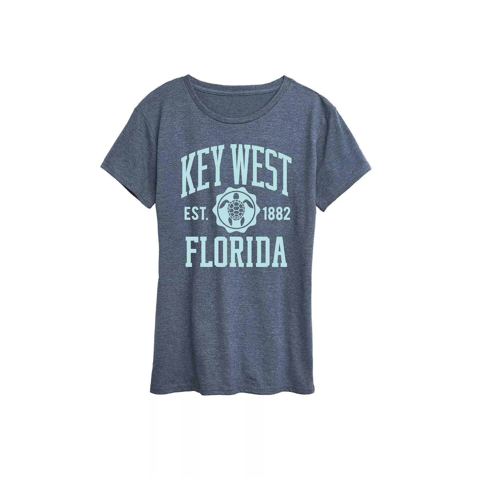 Womens Key West Athletic Graphic Tee Grey Blue Product Image