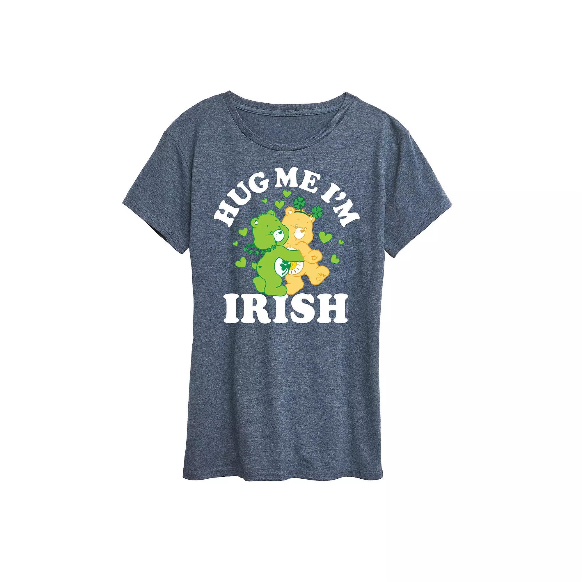 Womens Care Bears Hug Me Im Irish Graphic Tee Grey Blue Product Image