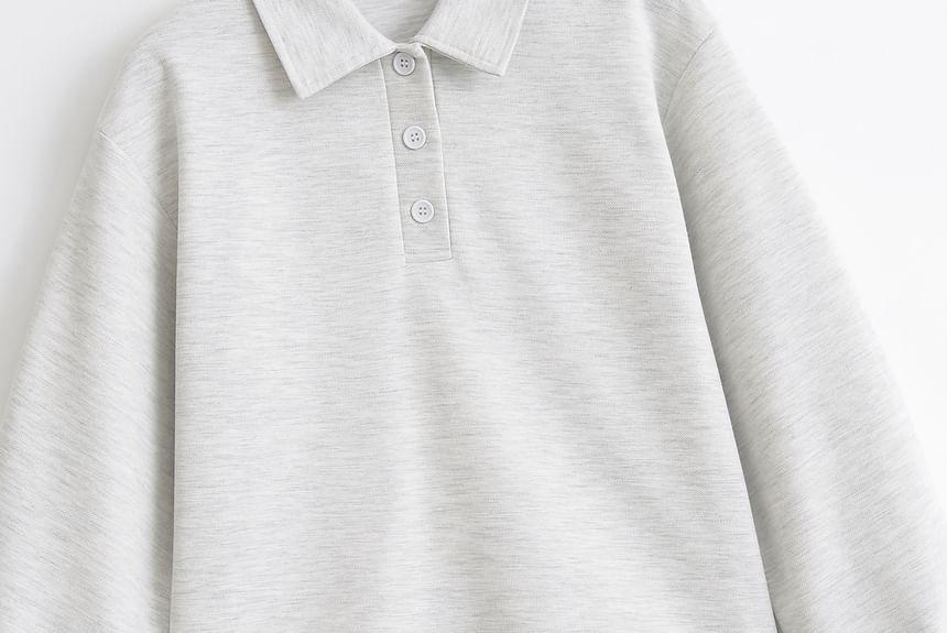Plain Polo Sweatshirt Product Image