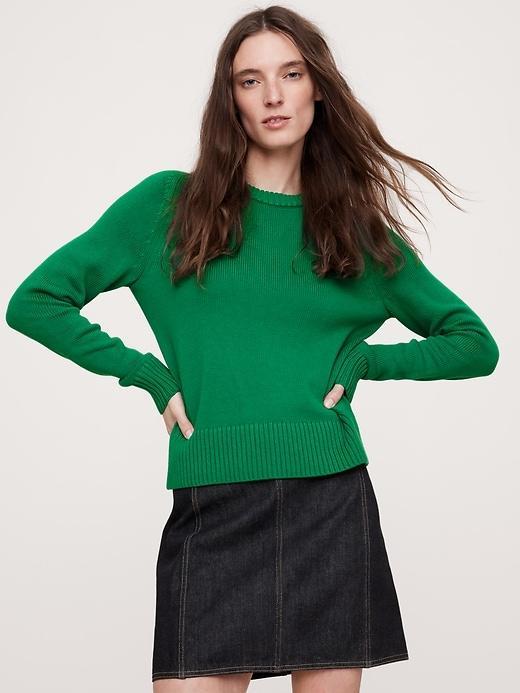 Cotton-Silk Crew-Neck Sweater Product Image