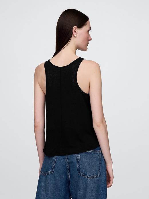 Linen-Blend Racerback Tank Top Product Image