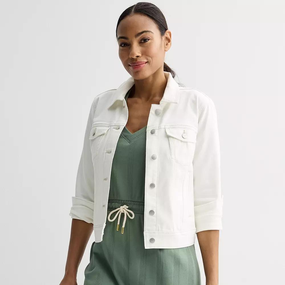 Women's Sonoma Goods For Life® Denim Jacket, Size: Medium, White Product Image