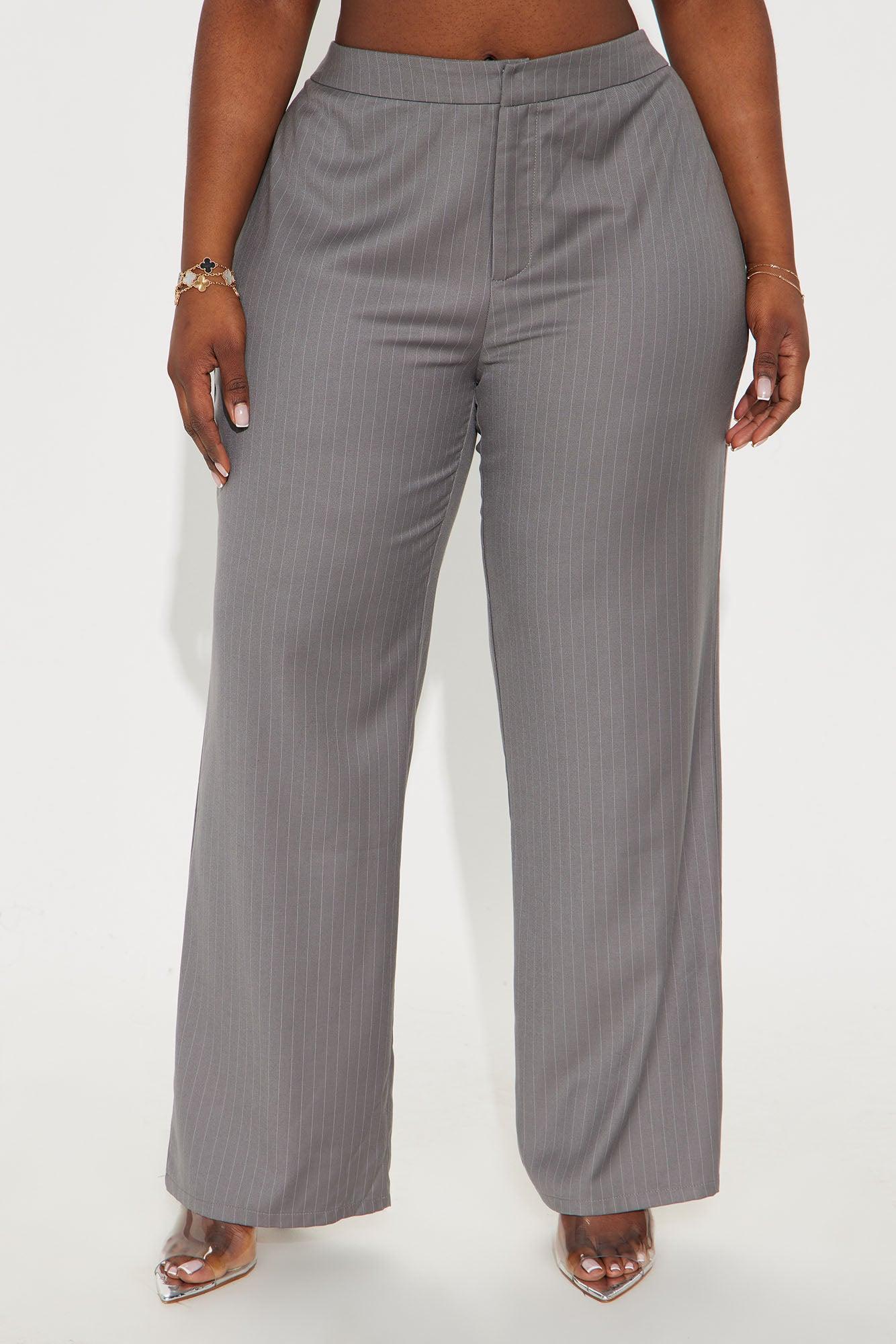 Lesson Learnt Pinstripe Trouser - Charcoal Product Image