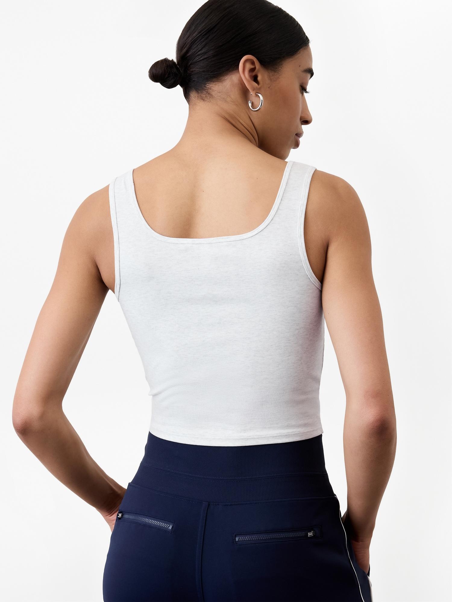 Signature Rib Square Neck Crop Tank Product Image