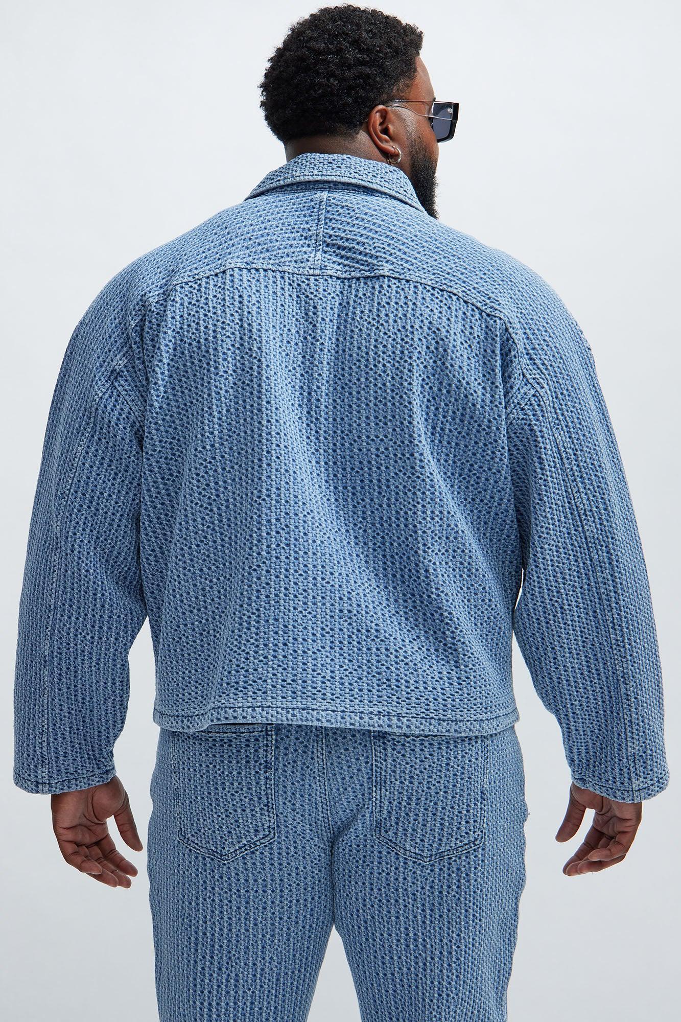Warsaw Cropped Denim Work Trucker - Light Blue Product Image