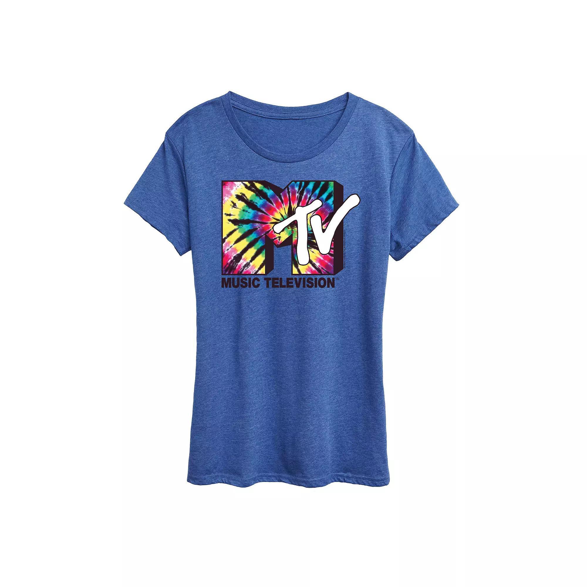 Womens MTV Tie Dye Logo Graphic Tee, Girls Product Image