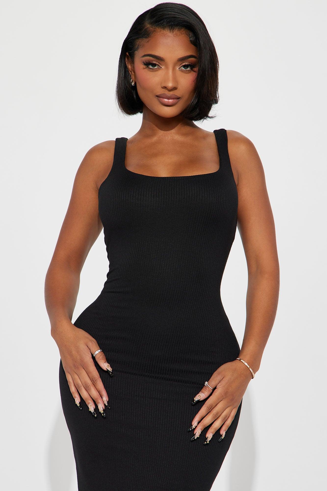 Alexis Ribbed Maxi Dress - Black Product Image