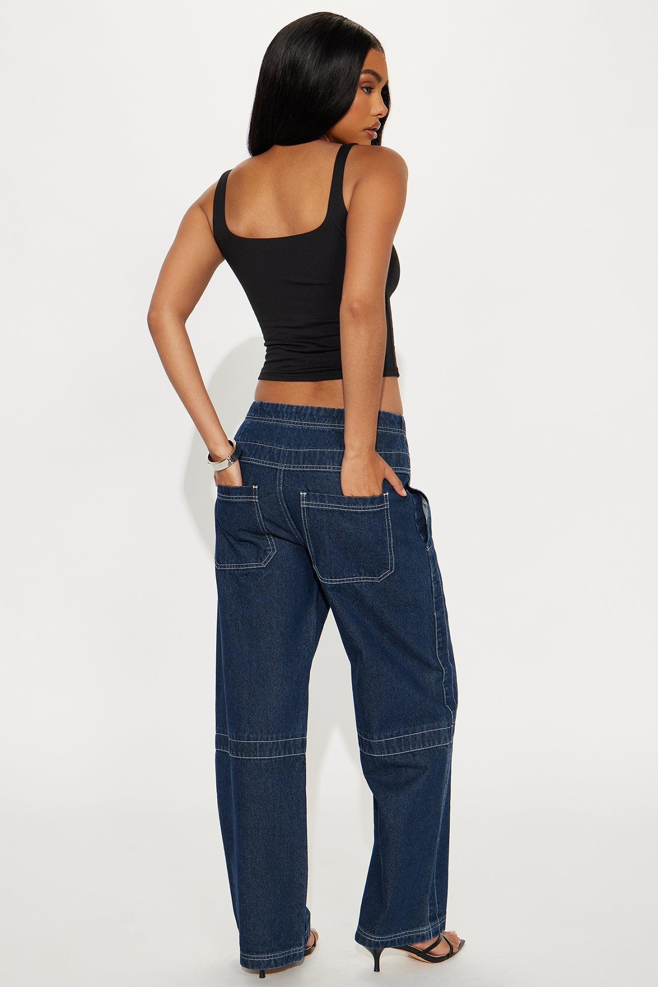 Bergamo Seaming Straight Leg Jean - Dark Wash Female Product Image