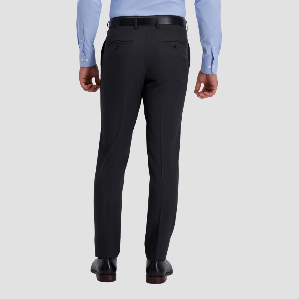 Haggar H26 Men's Stretch Slim Fit Dress Pants - Charcoal 33x30: Lightweight Polyester, Mid Rise, Skinny Leg, Machine Washable Product Image